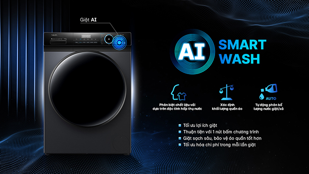 Công nghệ AI Smart Wash giúp giặt quần áo tốt hơn
