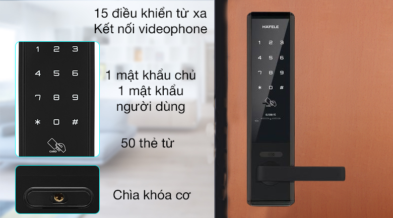 Khả năng lưu trữ - Khóa điện tử Hafele thân khóa nhỏ EL7200 - TC (912.05.714)