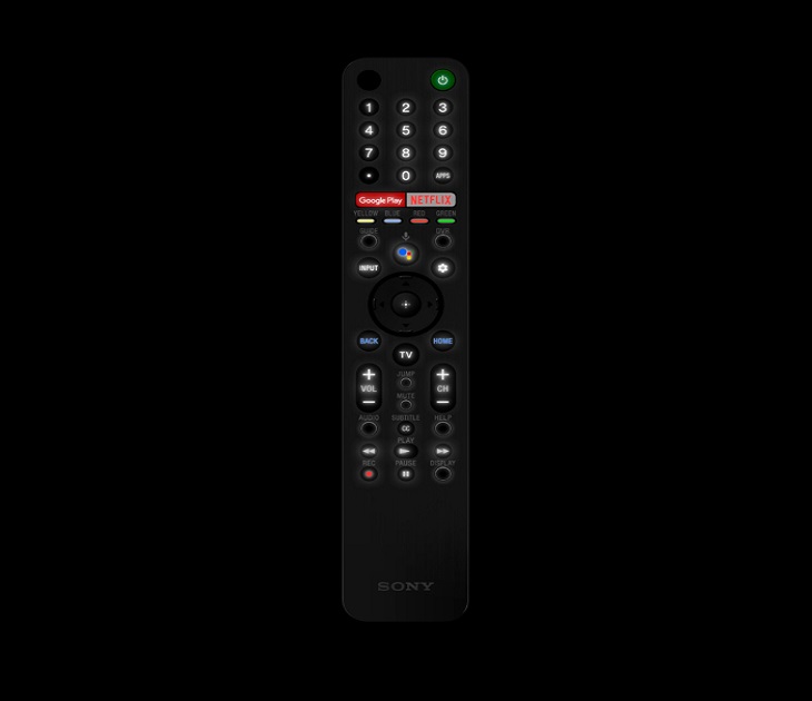 Remote của dòng BRAVIA XR 2022 được trang bị đèn nền
