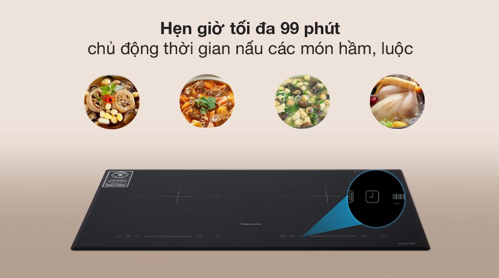 Bếp từ đôi lắp âm Nagakawa NAG1213M