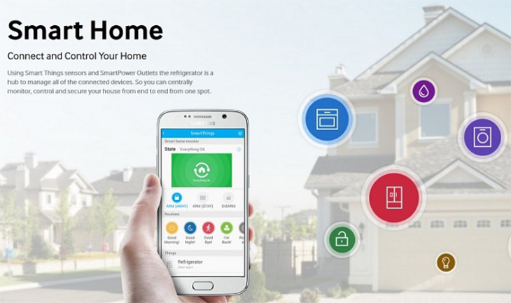 tủ lạnh có khả năng điều khiển các thiệt bị thông minh khác trong nhà