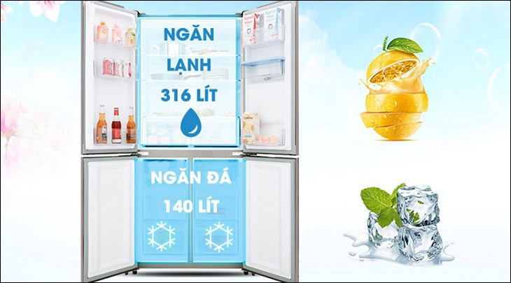 Tủ lạnh Aqua Inverter 456 lít AQR-IGW525EM GB tích hợp khay kính chịu lực dễ dàng vệ sinh, đảm bảo an toàn sức khỏe