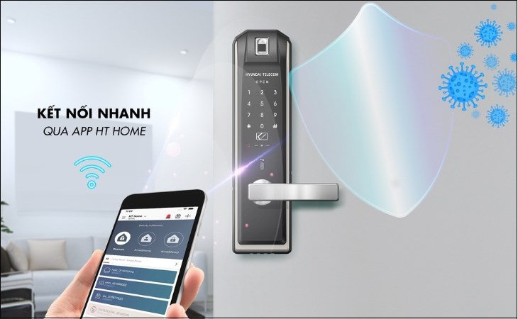 Khóa điện tử Hyundai có khả năng mở khóa từ xa thông qua ứng dụng trên điện thoại, mang lại trải nghiệm tốt cho người dùng