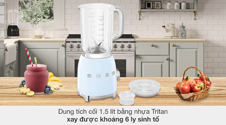 Máy xay sinh tố Smeg BLF01PBEU (535.43.638) sở hữu thiết kế tinh tế, nhỏ gọn