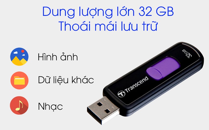 USB 3.1 32 GB Transcend JetFlash 760 Đen Tím