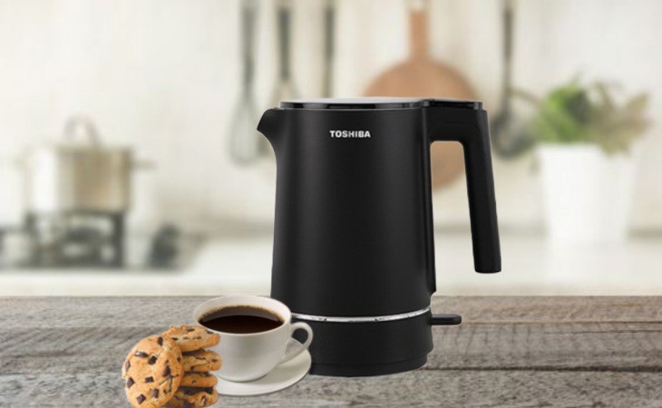 Bình đun siêu tốc Toshiba 1.5 lít KT-15DS1NV có thiết kế sang trọng, nằm trong phân khúc tầm trung.