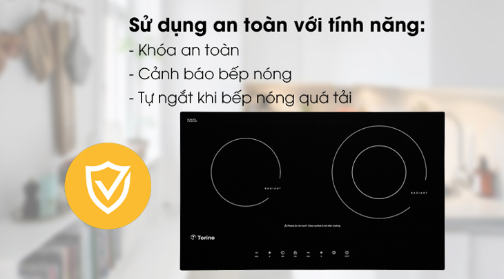 Bếp hồng ngoại đôi lắp âm Torino W1611 được tích hợp các tính năng an toàn giúp bảo vệ người dùng, kéo dài độ bền cho sản phẩm