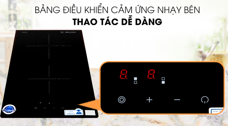 ​Bếp hồng ngoại đôi lắp âm Malloca MDR 302 sử dụng bảng điều khiển cảm ứng nhạy bén, giúp bạn thao tác dễ dàng, chuẩn xác
