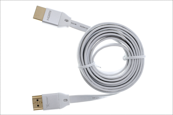 Cáp HDMI 2.0 Dẹt Vỏ Nhôm 2.0m Xmobile DS137-2TB Trắng Bạc