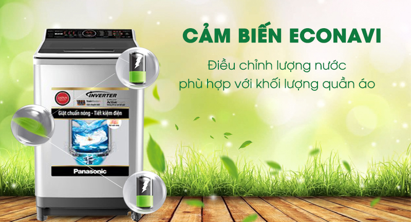 Cảm biến Econavi có chức năng tự động điều chỉnh lượng nước cho phù hợp
