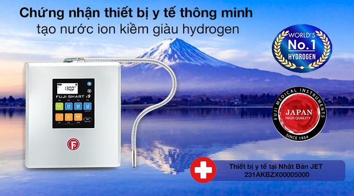 Máy lọc nước ion kiềm Fuji Smart i9 Nhật Bản có nồng độ Hydro hòa tan cao nhất hiện nay