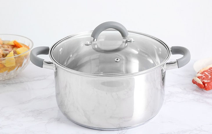 Nồi inox 3 đáy nắp kính 24 cm Hommy CW-S042-24