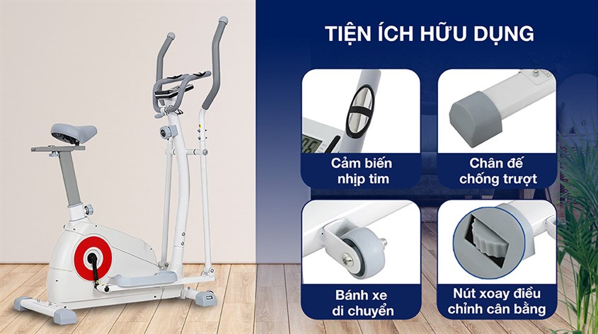 Xe đạp tập thể dục Airbike Sport MK-286 sở hữu nhiều tiện ích đi kèm giúp việc tối ưu hiệu quả và đảm bảo an toàn lúc tập luyện