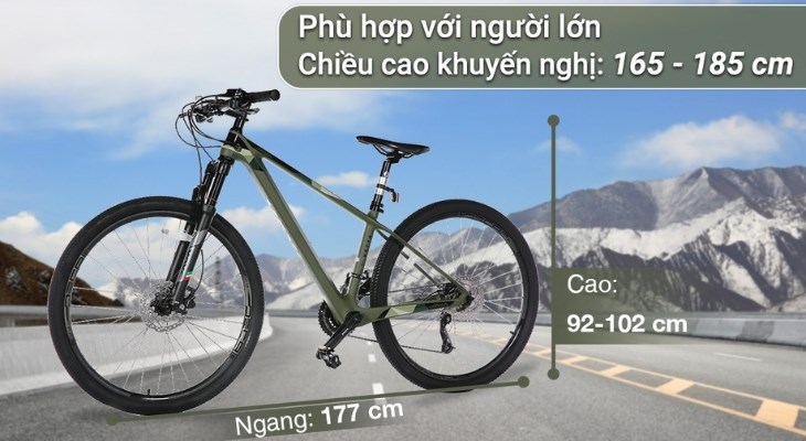 Xe đạp địa hình MTB Java 650B-Vetta-27S-A 27.5 inch Size S phù hợp với người lớn có chiều cao từ 165 - 185 cm