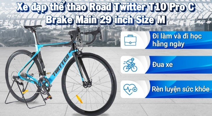 Xe đạp thể thao Road Twitter T10 Pro C Brake Main 29 inch Size M rất phù hợp cho người dùng ưa thích tốc độ