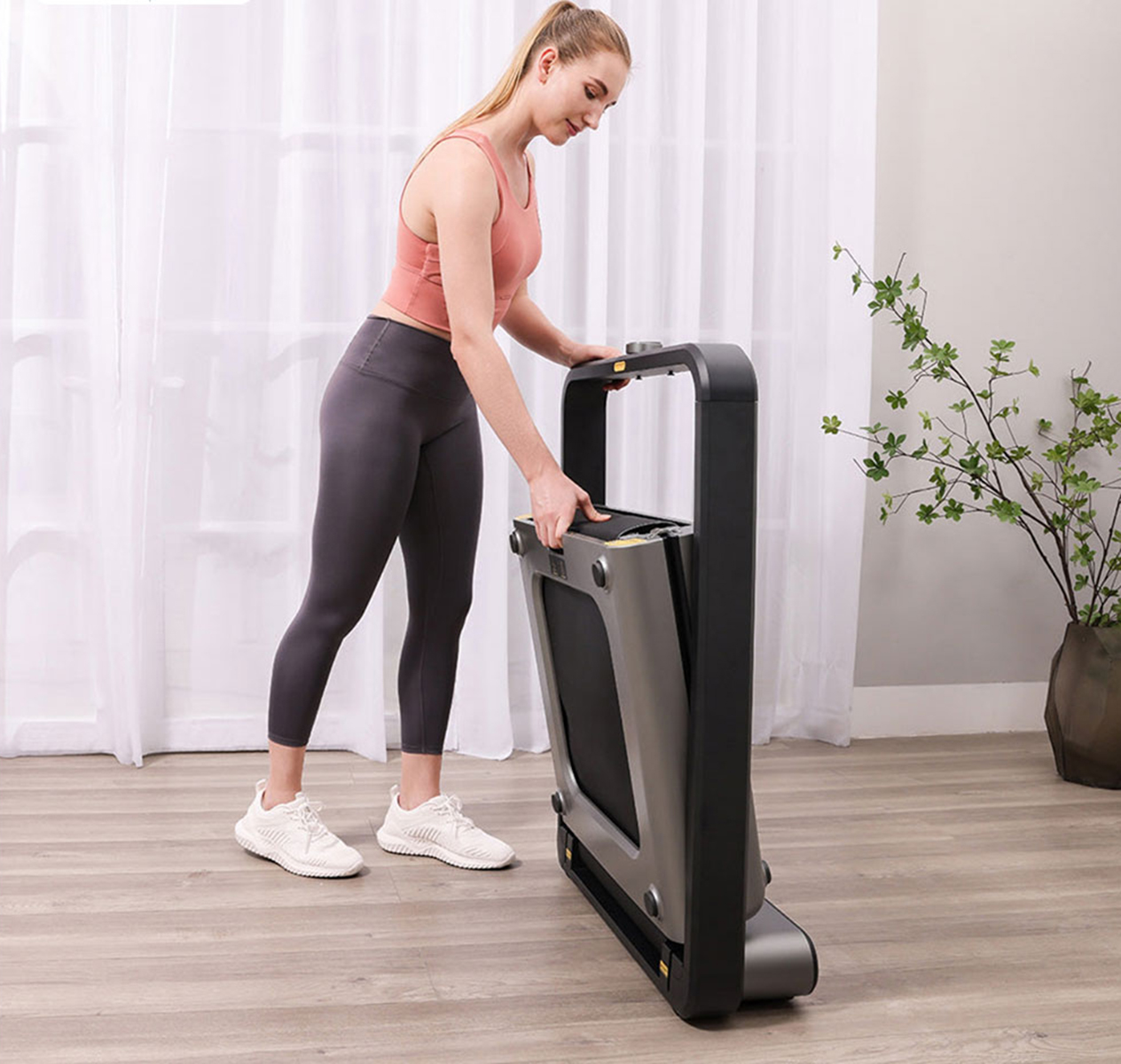 Máy chạy bộ KingSmith X21 TRX21F gấp gọn 90°, tiết kiệm không gian, dễ cất giữ và di chuyển tiện lợi