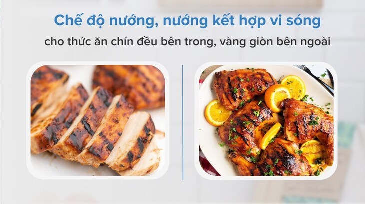Lò vi sóng có nướng Electrolux EMG20K38GWP 20 lít được trang bị thêm chức năng nướng tiện lợi, hỗ trợ chế biến thêm nhiều món ăn hấp dẫn
