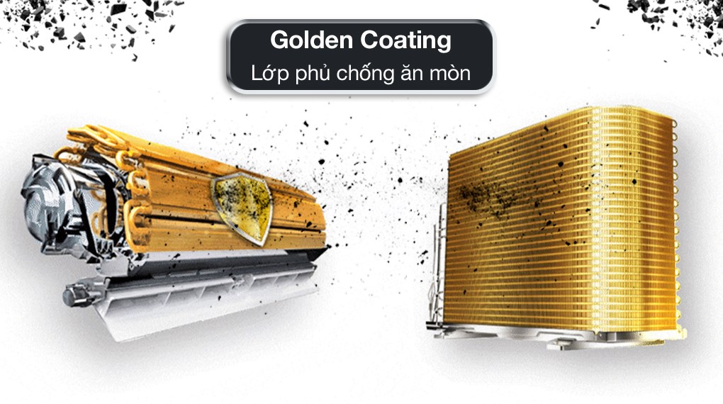 Máy lạnh Comfee Inverter 3 HP CFS-28VAF trang bị tản nhiệt bằng nhôm phủ lớp chống ăn mòn Golden Coating