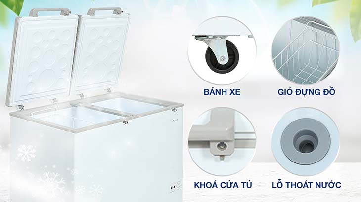 Tủ đông có khóa cửa tủ giúp tránh thất thoát khí lạnh
