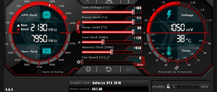 Bạn có thể tùy chỉnh giao diện của MSI Afterburner tùy theo sở thích