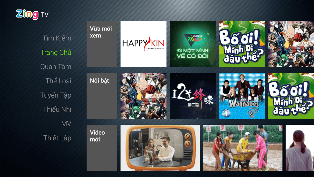 Xem tivi online trên Zing TV