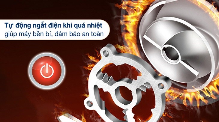 Máy bơm nước chân không Kangaroo KGWP200 200W đảm bảo an toàn khi sử dụng cho người dùng nhờ cơ chế tự ngắt điện