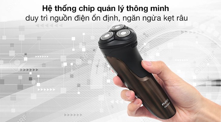 Máy cạo râu khô và ướt Flyco FS198VN được trang bị hệ thống chip quản lý thông minh