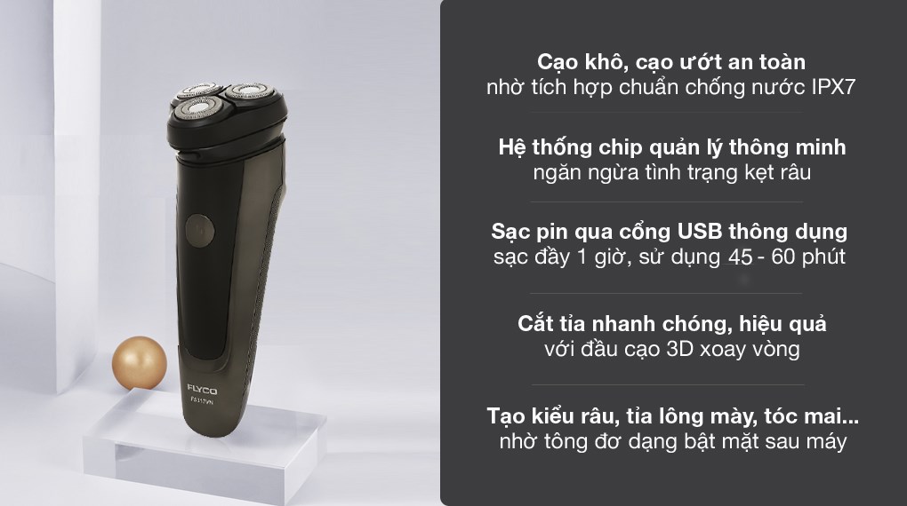 Máy cạo râu khô và ướt Flyco FS317VN là lựa chọn phù hợp trong phân khúc phổ thông