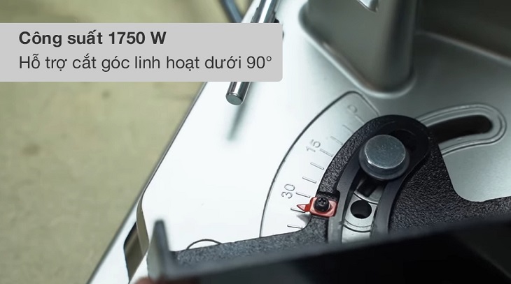 Máy cắt kim loại Makita LC1230 1750W có góc cắt linh hoạt dưới 90 độ.