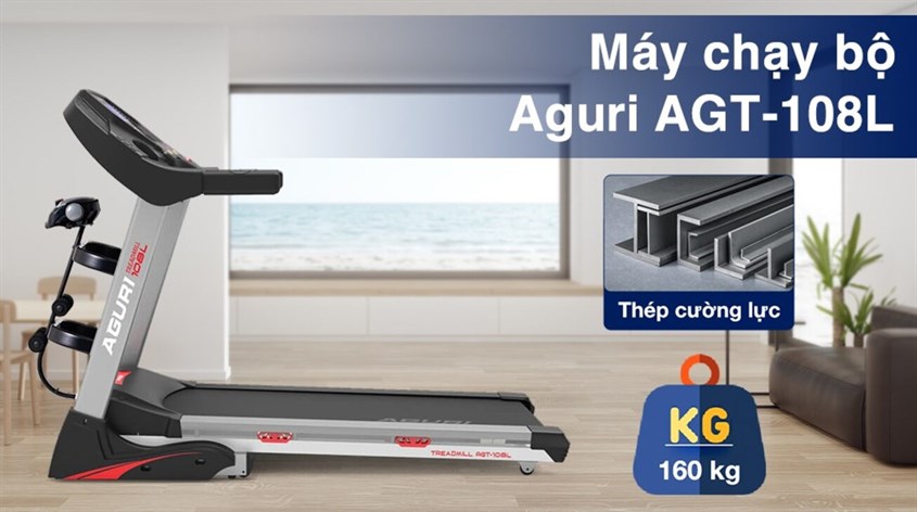 Máy chạy bộ Aguri AGT-108L với khung sườn chắc chắn