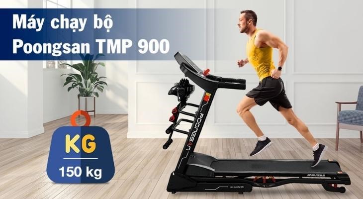 Máy chạy bộ Poongsan TMP 900 sở hữu khung sườn với kết cấu bền chắc, chịu lực tốt, mức tải trọng tối đa lên đến 150kg