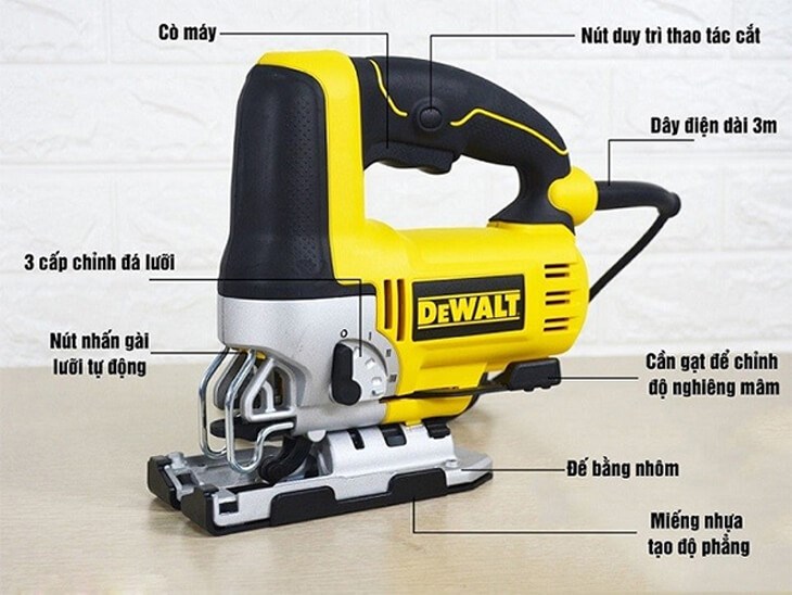 Cấu tạo của máy cưa lọng Dewalt DWE349-B1 650W