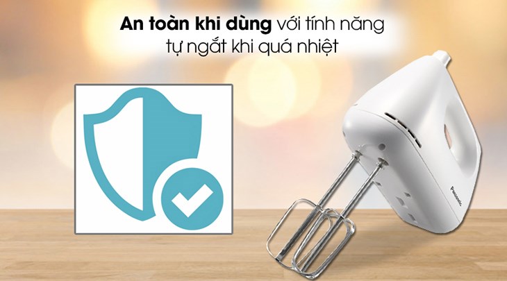 Máy đánh trứng Panasonic MK-GH3WRA được hãng tích hợp tính năng tự động ngắt điện khi quá nhiệt, đảm bảo an toàn cho người dùng