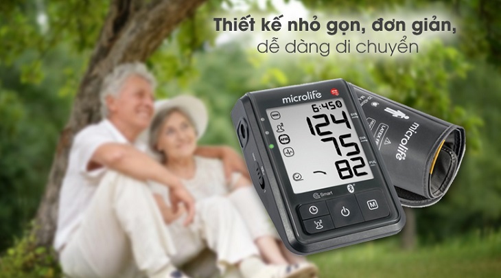 Máy đo huyết áp tự động Microlife B6 Advanced có thiết kế nhỏ gọn nên thuận tiện mang theo khi di chuyển
