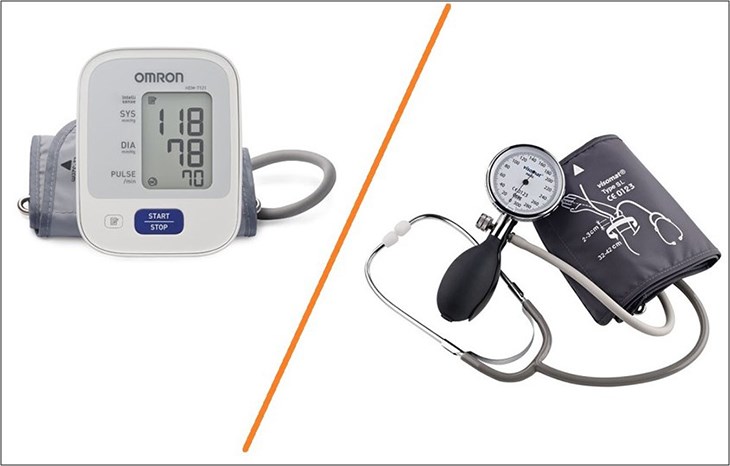 Máy đo huyết áp cơ và máy đo huyết áp điện tử được sử dụng phổ biến hiện nay