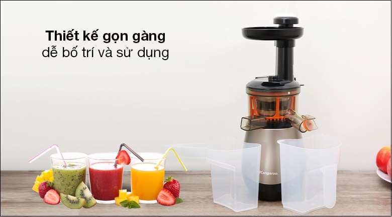 Máy ép chậm Kangaroo KG150SJ có thiết kế nhỏ gọn, gam màu sang trọng