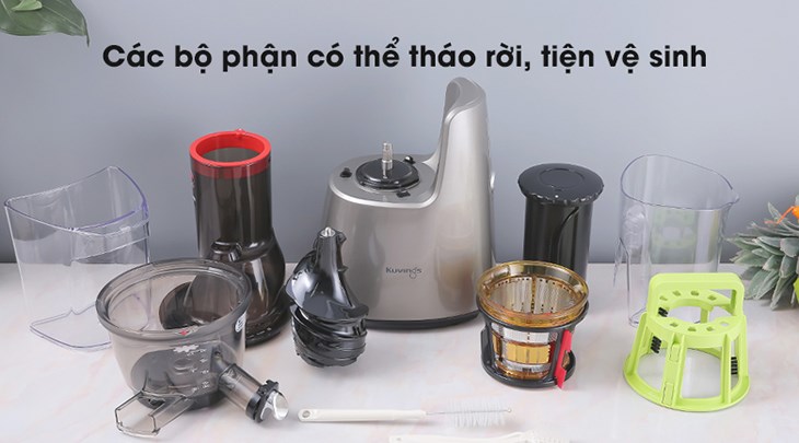Máy ép chậm Kuvings C7000 bạc có thể tháo rời các bộ phận, thuận tiện vệ sinh