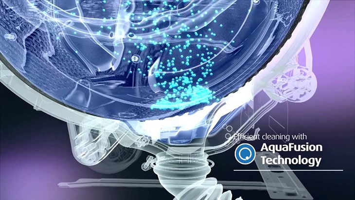 Công nghệ Aqua Fushion giúp tiết kiệm đến 50% lượng bột giặt