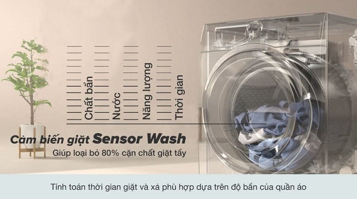 Máy giặt Electrolux UltimateCare 700 Inverter 10 kg EWF1042R7SB sở hữu cảm biến Sensor Wash tiện dụng