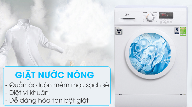 Chức năng giặt nước nóng của máy giặt sẽ giúp cho quần áo của bạn luôn mềm mại, sạch sẽ và diệt sạch vi khuẩn