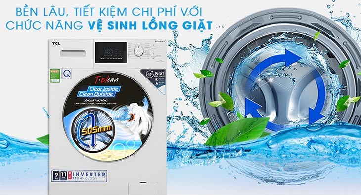 Bền lâu nhờ chức năng tự vệ sinh lồng giặt