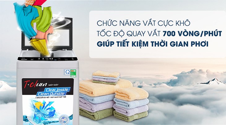 Tiết kiệm thời gian phơi quần áo với chức năng vắt cực khô