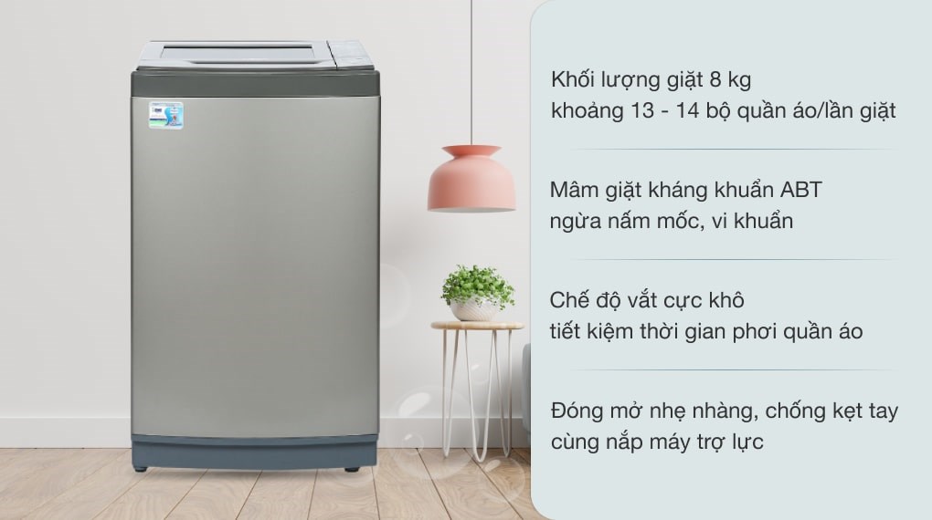Máy giặt Aqua 8 KG AQW-KS80GT S