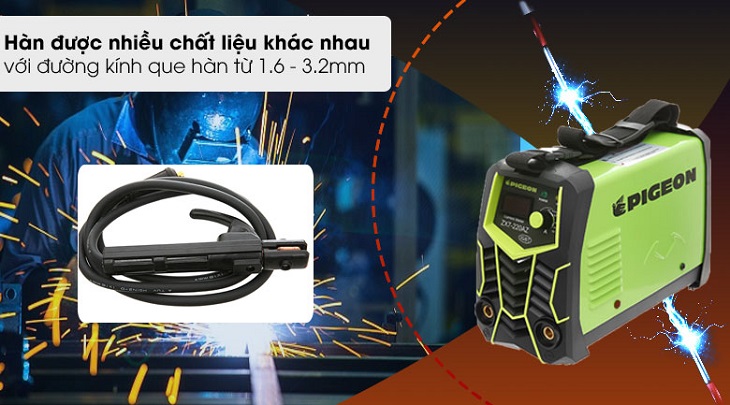 Máy hàn que sở hữu đường kính que hàn đa dạng giúp hàn được nhiều loại vật liệu