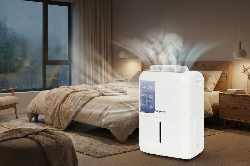 Máy hút ẩm Kangaroo KGDH30G ứng dụng công nghệ hút ẩm ngưng tụ loại bỏ độ ẩm dư thừa trong không khí