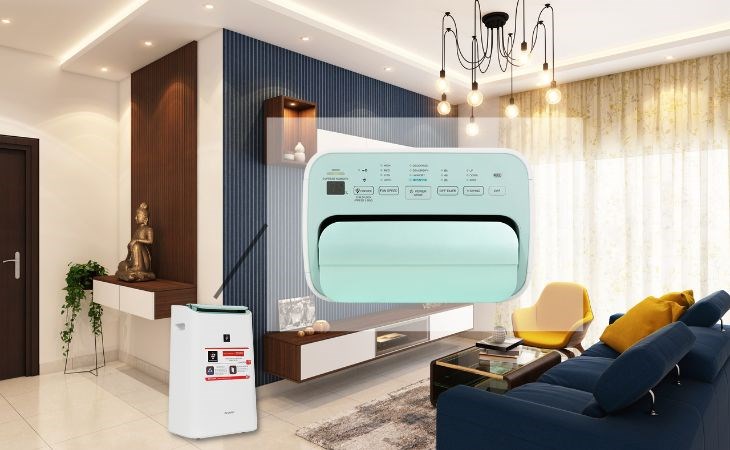 Bảng điều khiển máy hút ẩm Sharp DW-E16FA-W có màn hình hiển thị rõ ràng giúp bạn dễ dàng sử dụng
