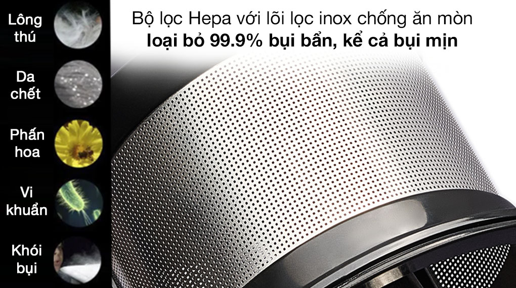 Máy hút bụi Hafele với bộ lọc Hepa hút và lọc được bụi mịn