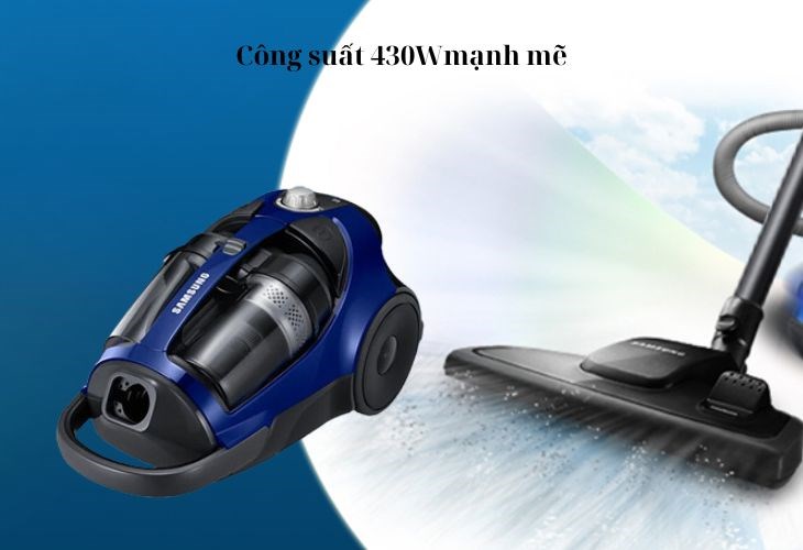 Máy hút bụi dạng hộp Samsung VCC8836V36/XSV có công suất 430W hút bụi nhanh, mạnh mẽ