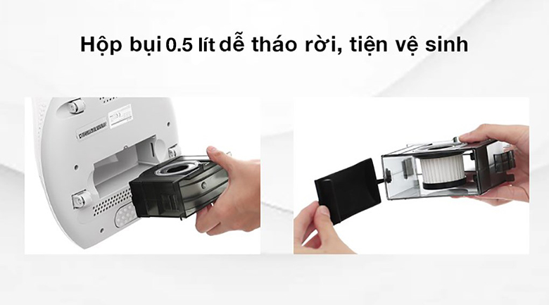 Máy hút bụi đệm giường diệt khuẩn UV Deerma CM800 có hộp chứa bụi dung tích vừa phải 0.5 lít