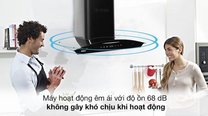 Máy hút mùi Makano sở hữu động cơ hoạt động êm ái, ổn định với độ ồn chỉ dưới 68dB